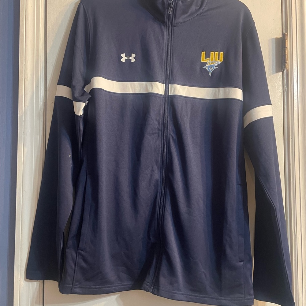 NWT Under Armour Men's LIU Navy Zip Up Long Sleeve Jacket Size L Z008